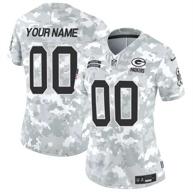 Women%27s Green Bay Packers Active Player Custom 2024 F.U.S.E Arctic Camo Salute To Service Limited Stitched Football Jersey(Run Small)